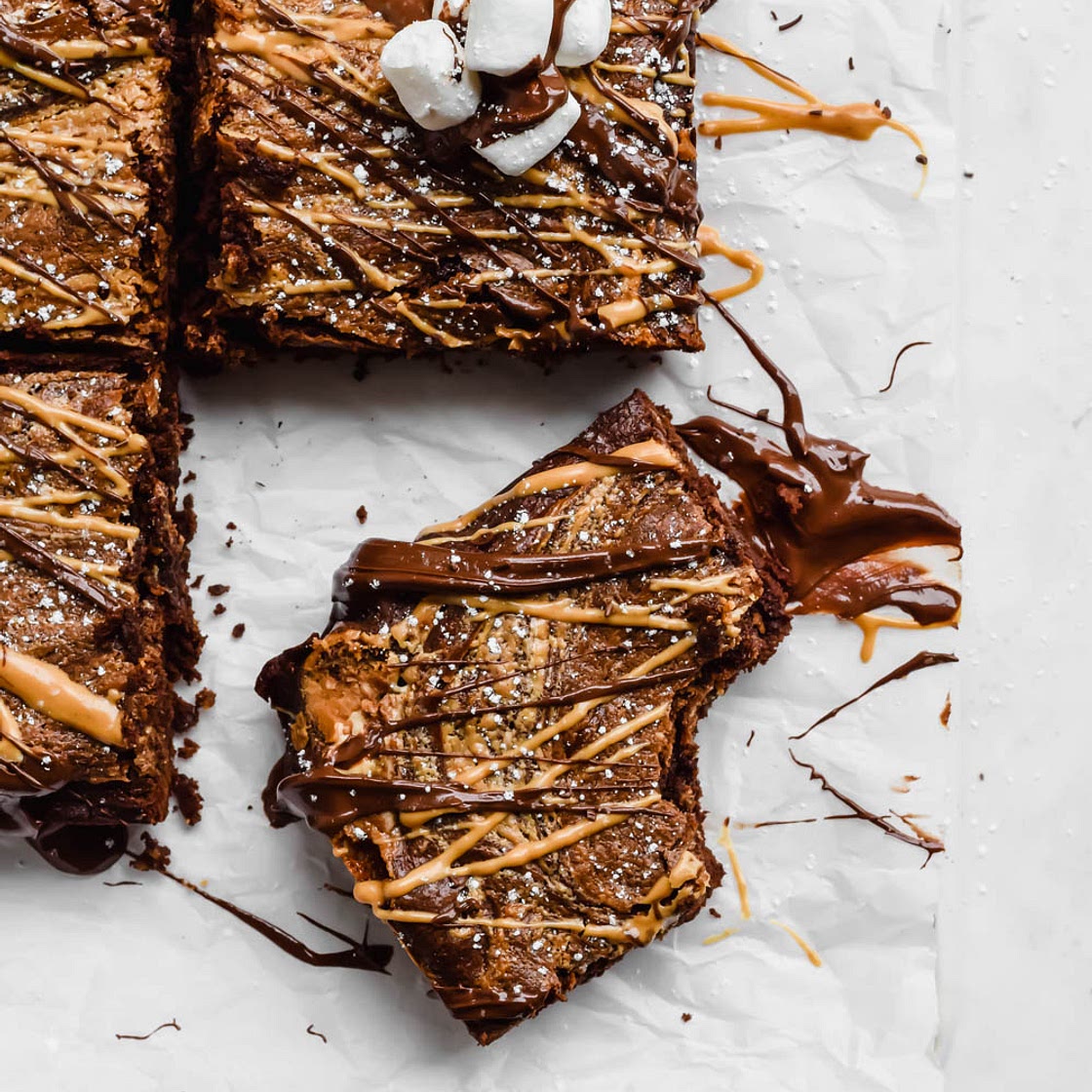 Crinkle Top Brownies with Marshmallow Fluff