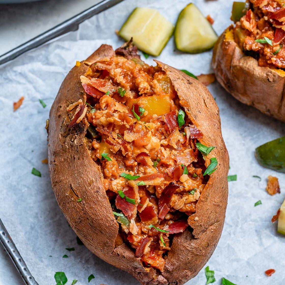 Sloppy Joe Stuffed Sweet Potatoes