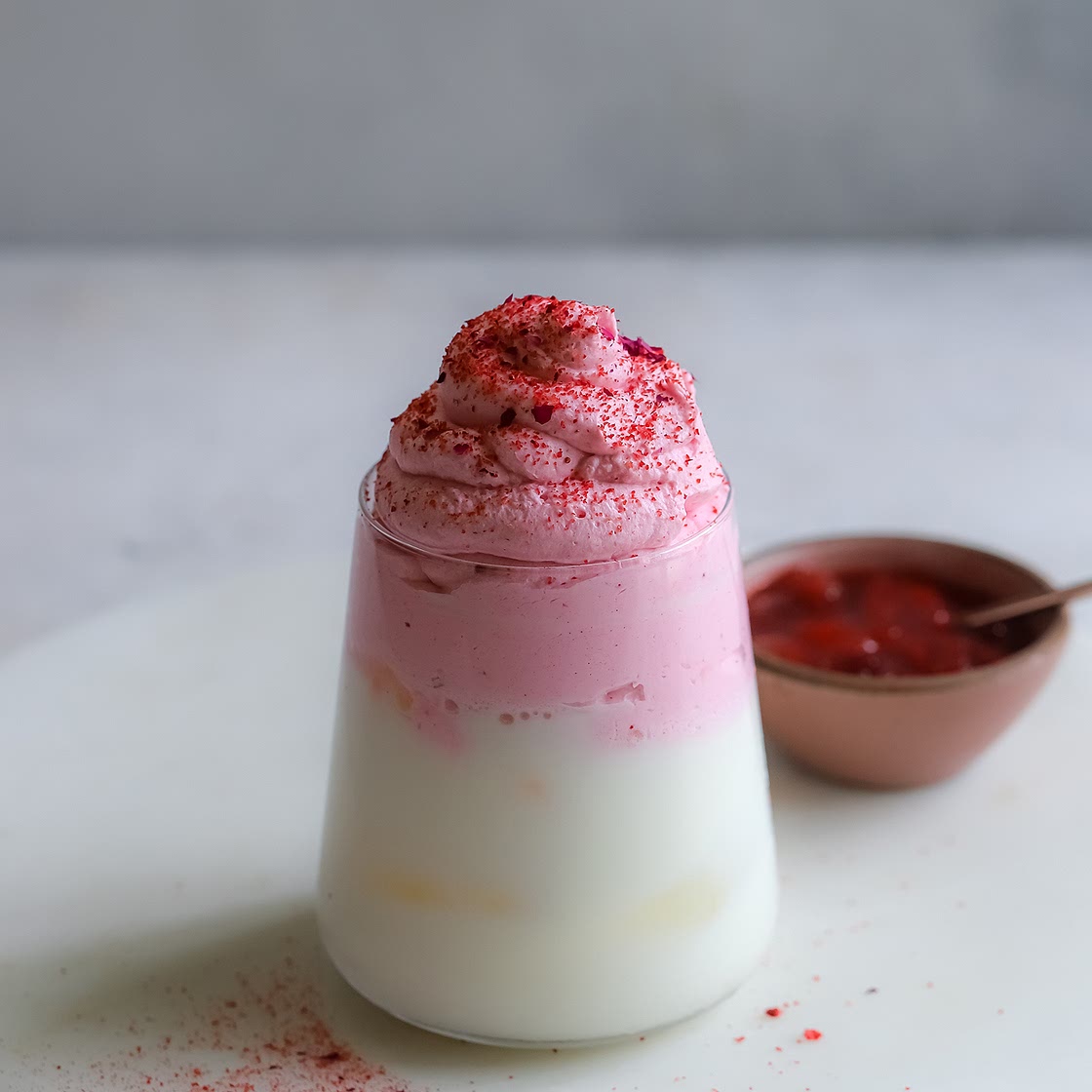 Dalgona Style Strawberry Milk