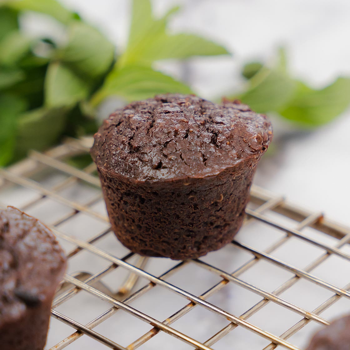 Healthy two-bite brownies
