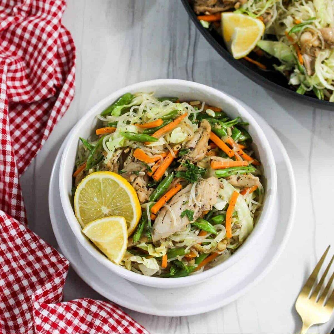 Pancit Bihon Guisado with Chicken and Pork