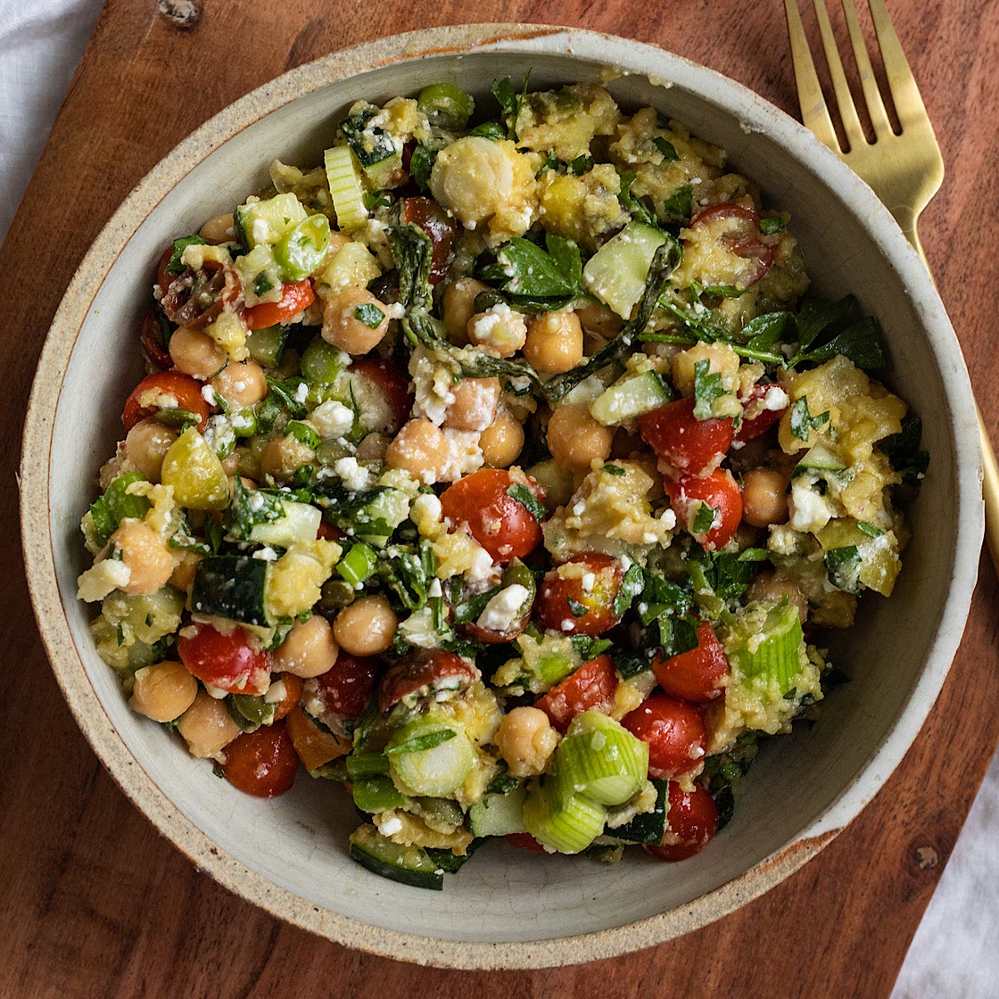 Fava Bean Chickpea Salad