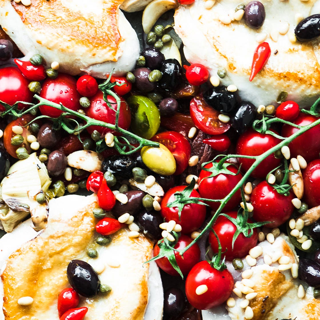 Sheet Pan Chicken Puttanesca