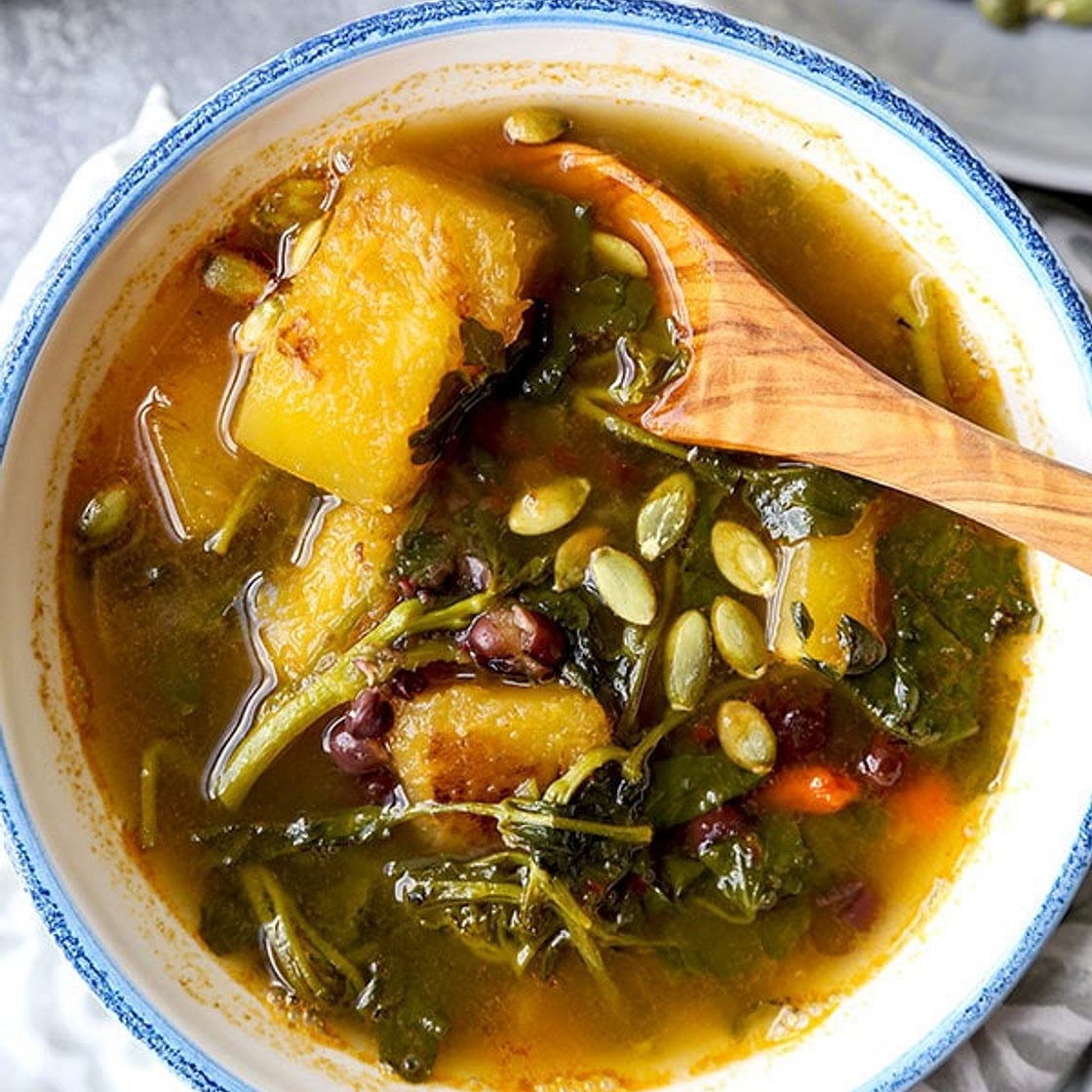 Spicy Kabocha Squash And Adzuki Bean Soup