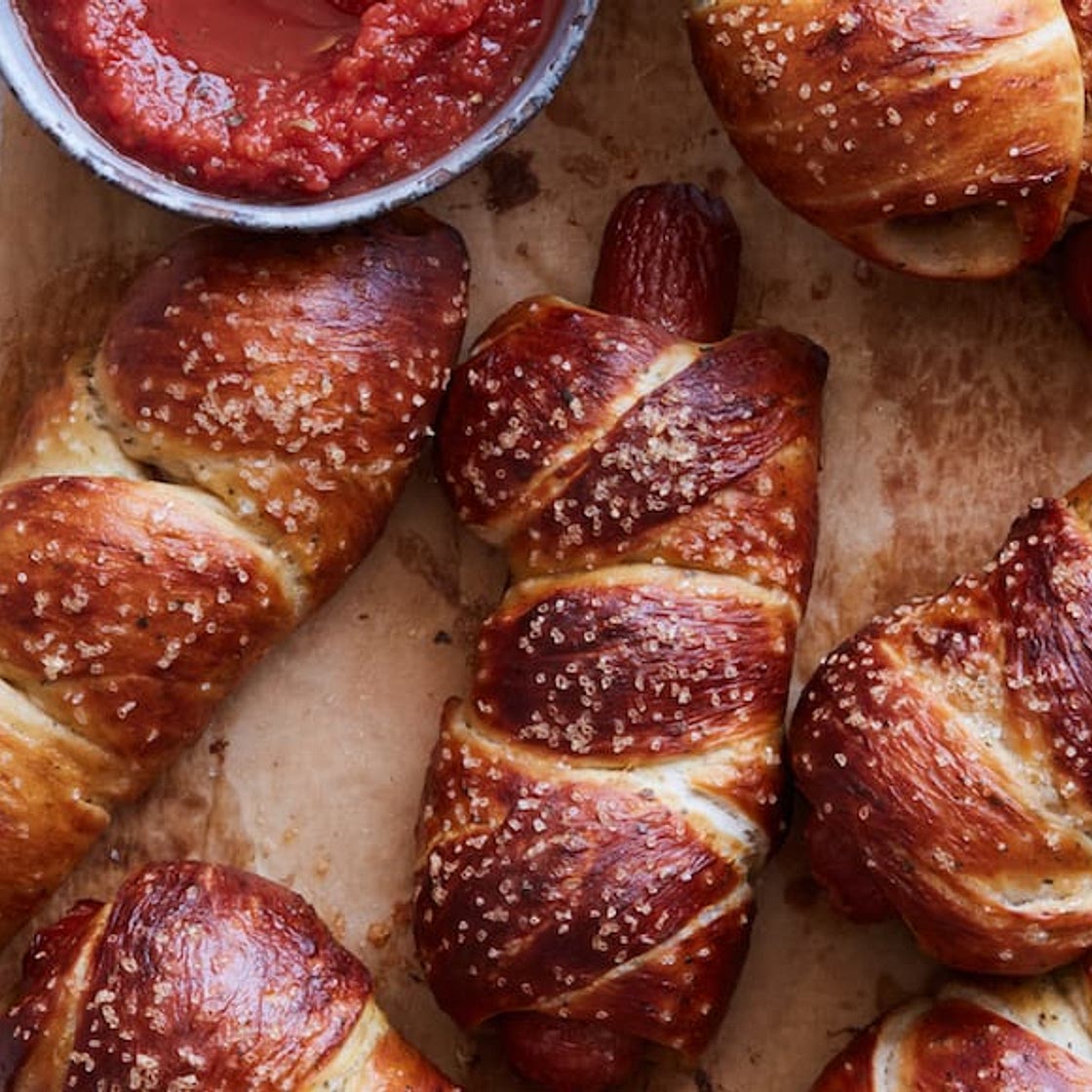 Parmesan Pretzel Dogs