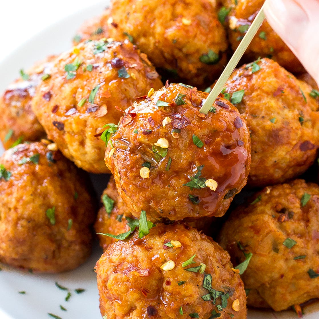 Slow Cooker Firecracker Chicken Meatballs