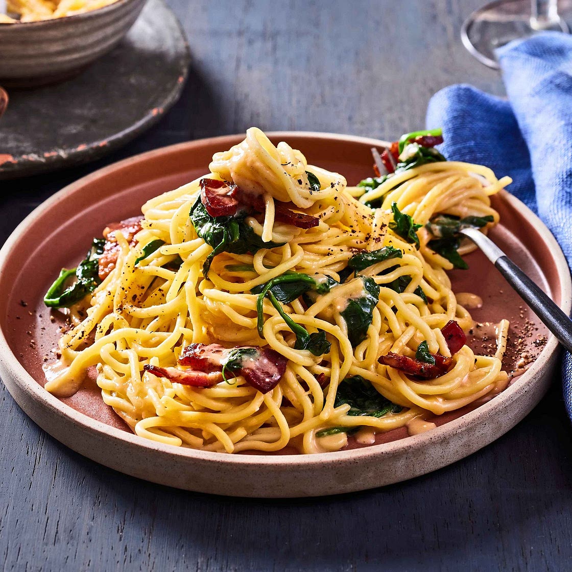 Cremige Miso-Carbonara