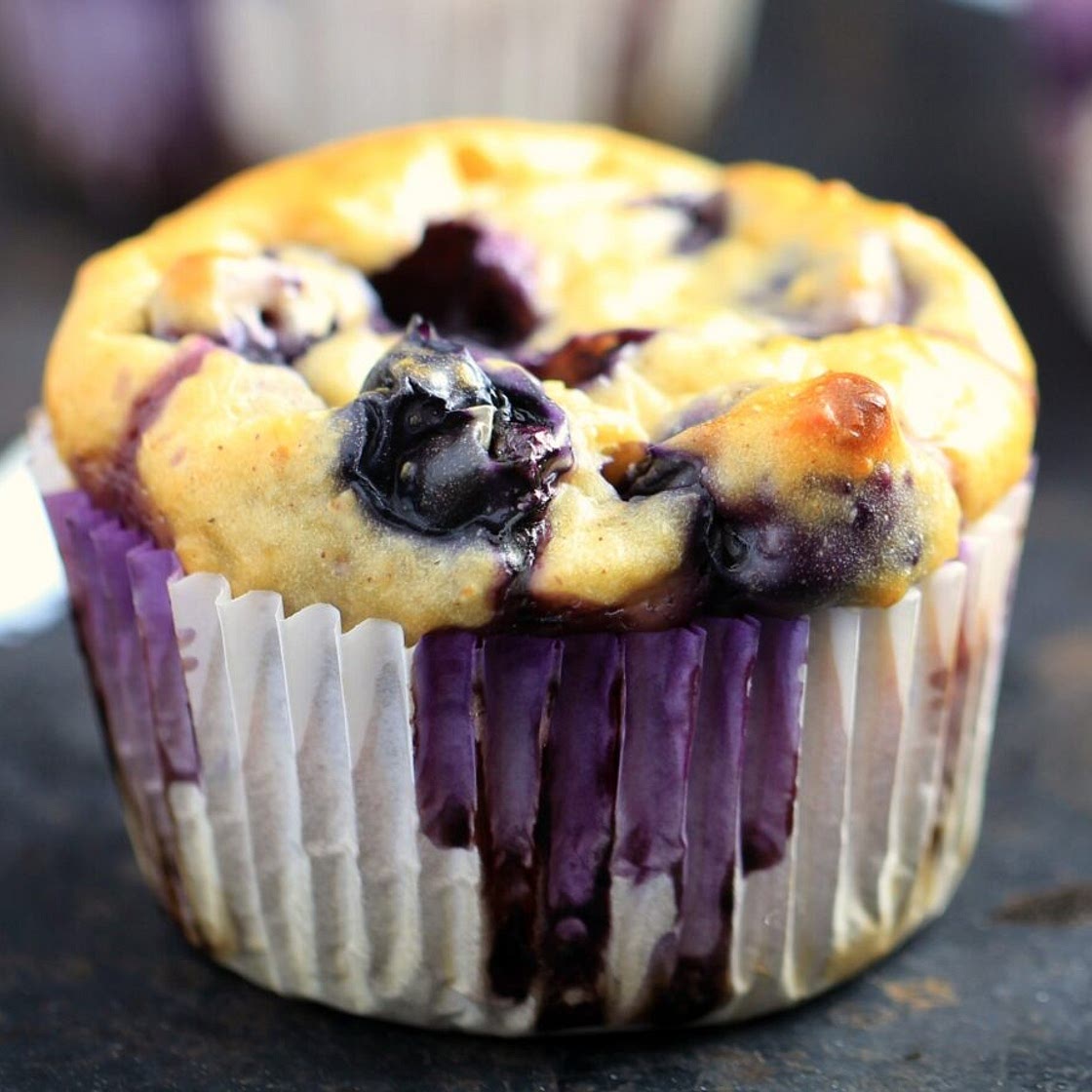 Blueberry Oatmeal Greek Yogurt Muffins