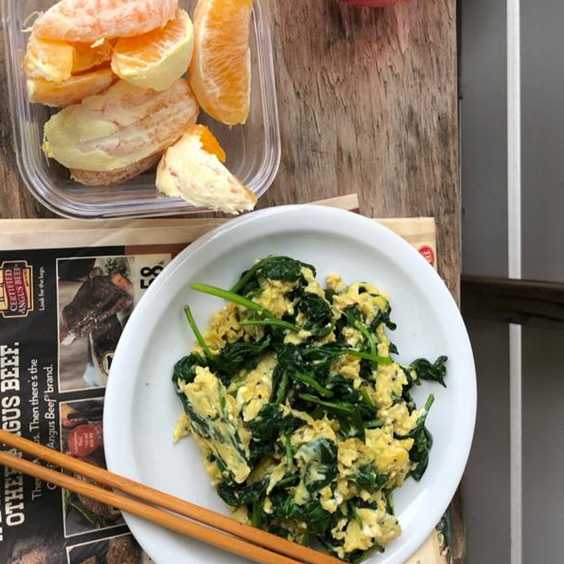 Spinach Scrambled Eggs