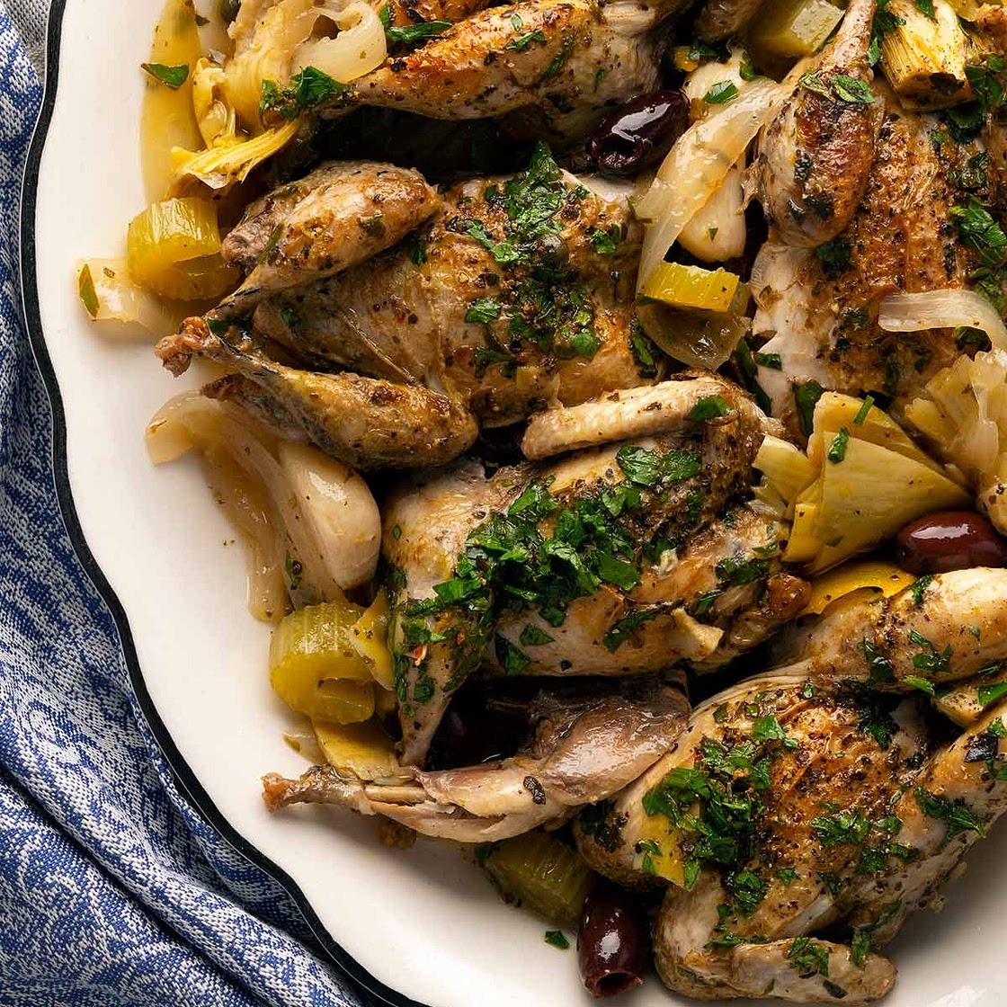 Greek Braised Quail