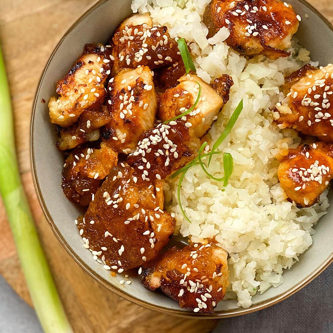 Honey Chicken with Cauliflower Rice