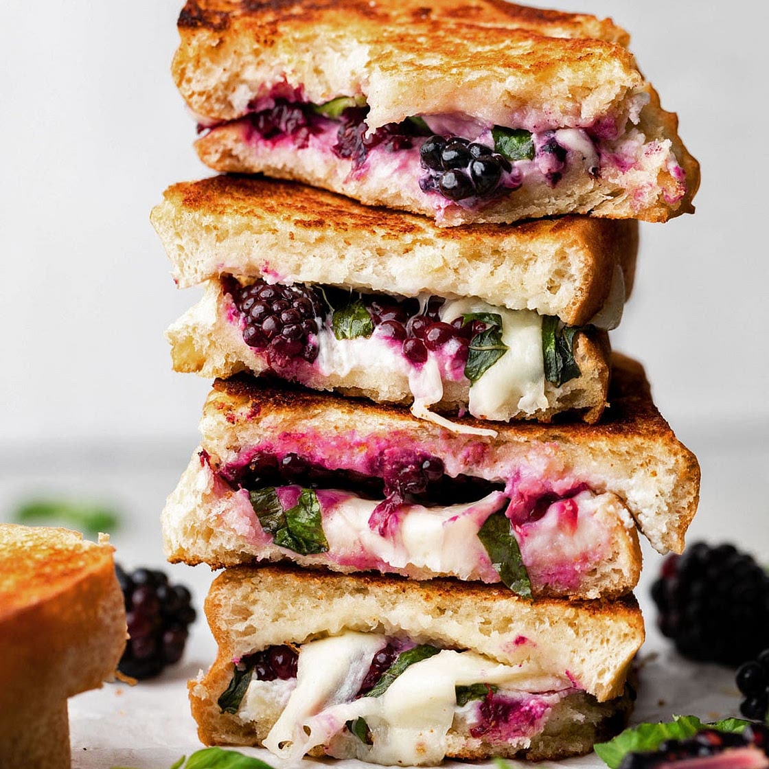 Blackberry Caprese Grilled Cheese