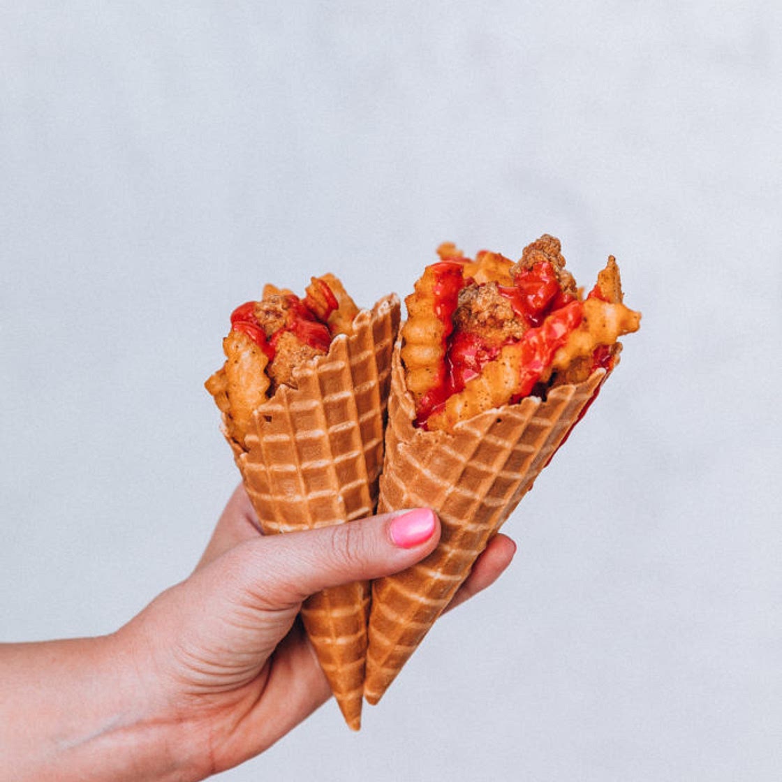 Spicy Chicken & Waffle Cones Recipe