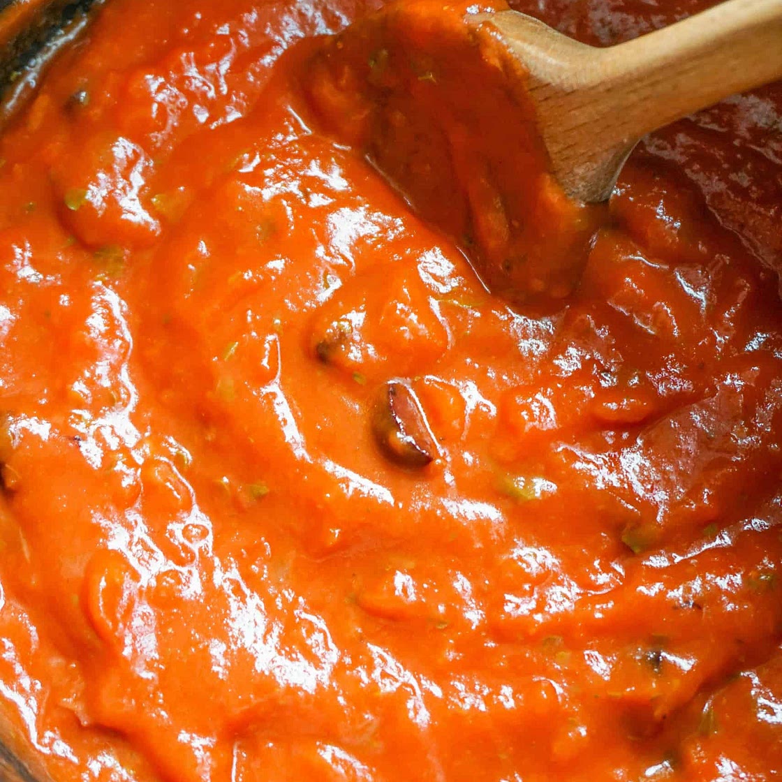 Homemade Silician Tomato Sauce with Olives