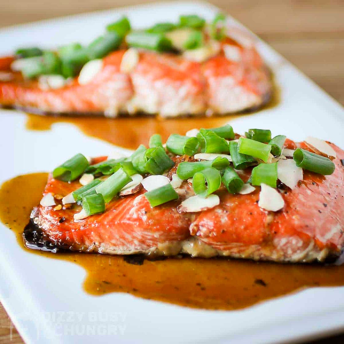 Baked Maple Glazed Salmon with Almonds