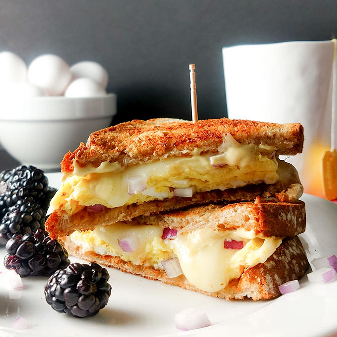 Salami Egg And Cheese Breakfast Sandwich