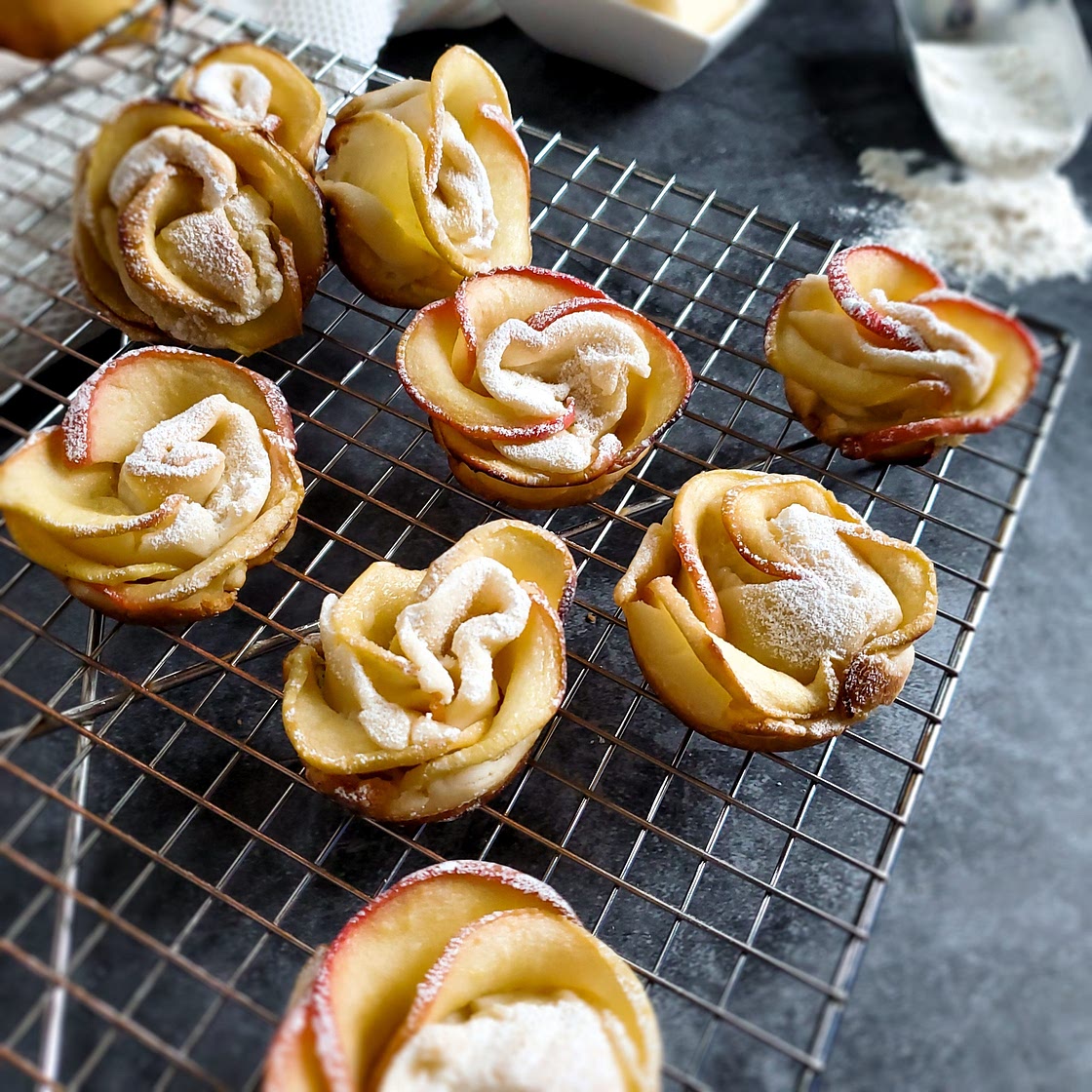 Apple Rose Shortbread Cookies