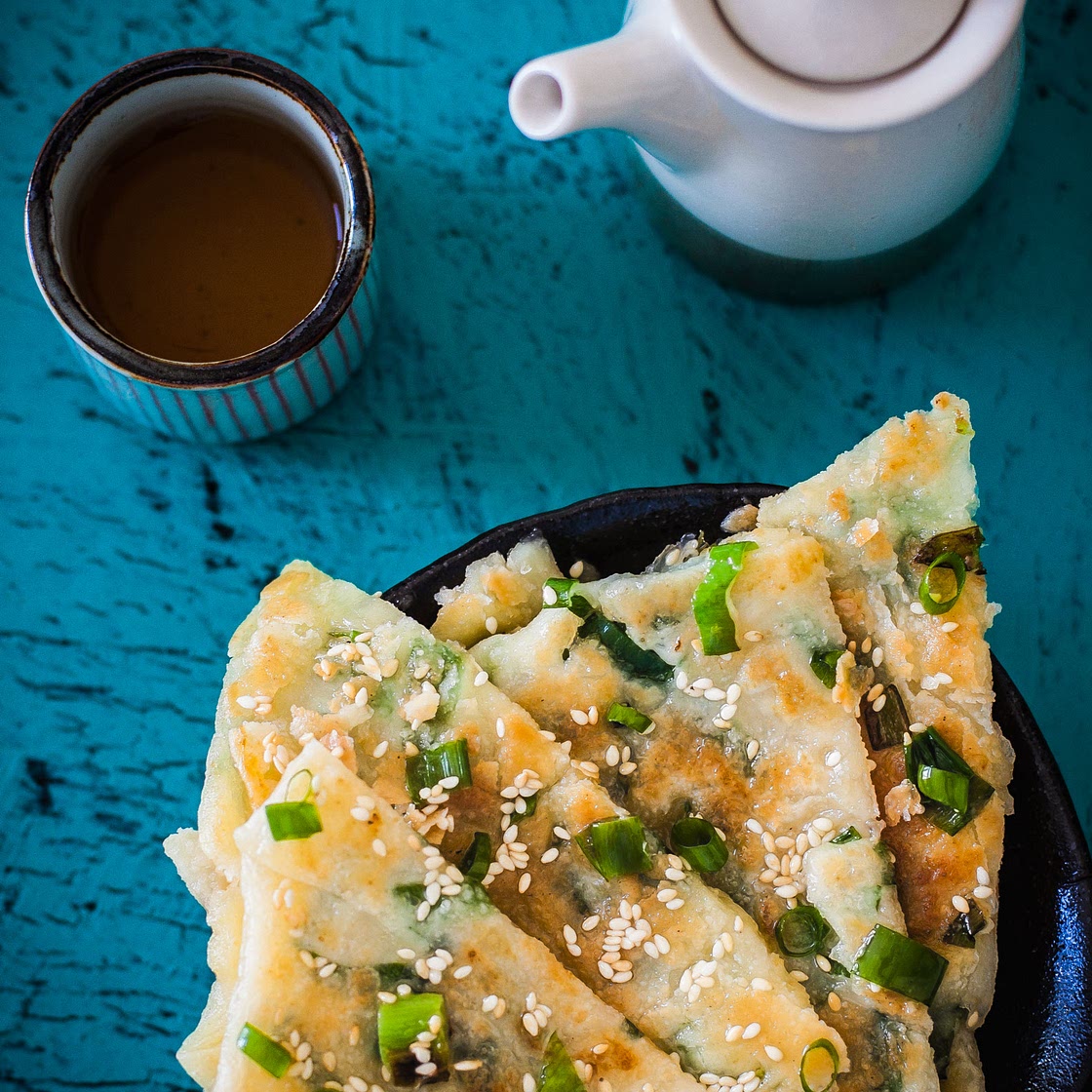 Savory Puff Pastry Scallion Pancakes