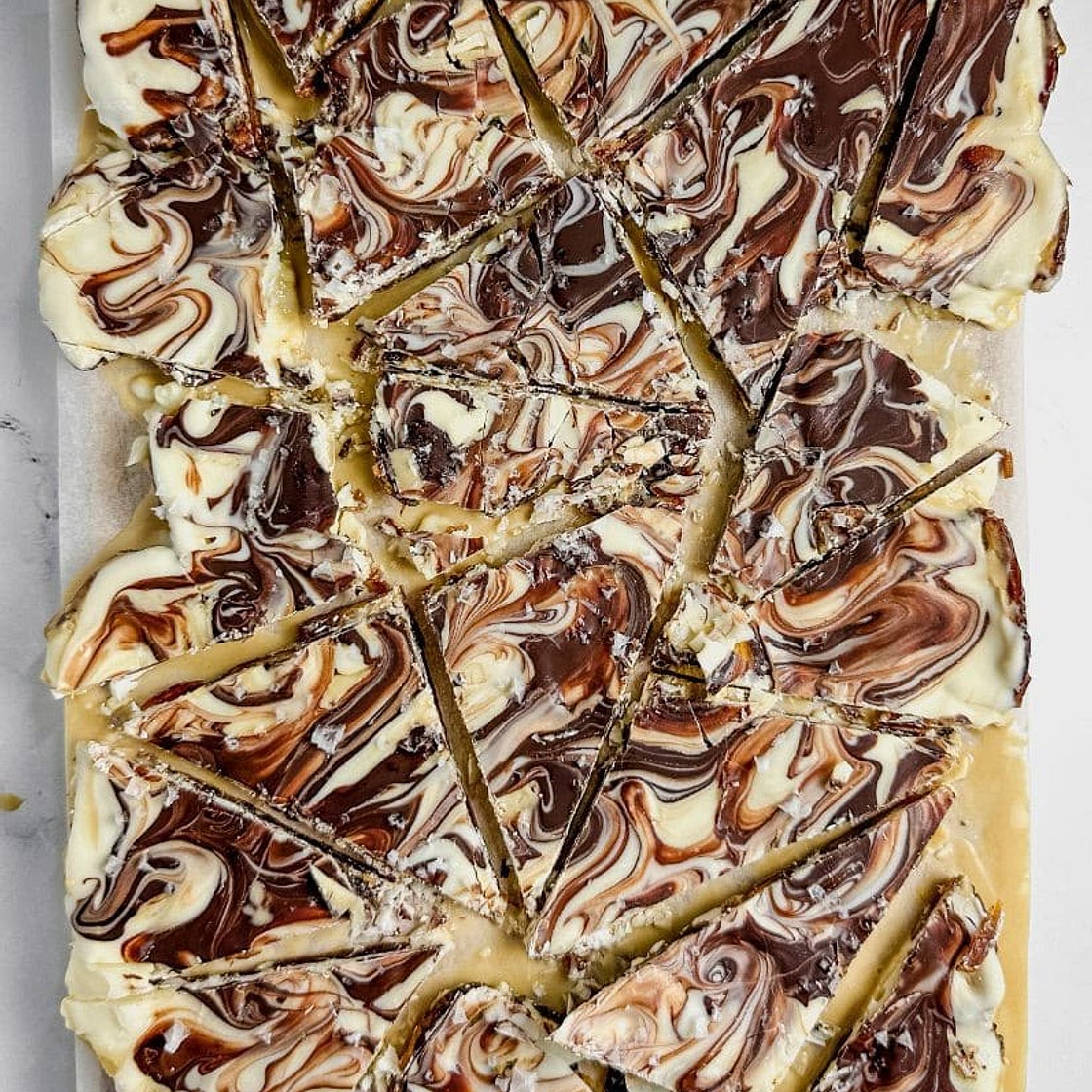 Chocolate Date Bark with Tahini