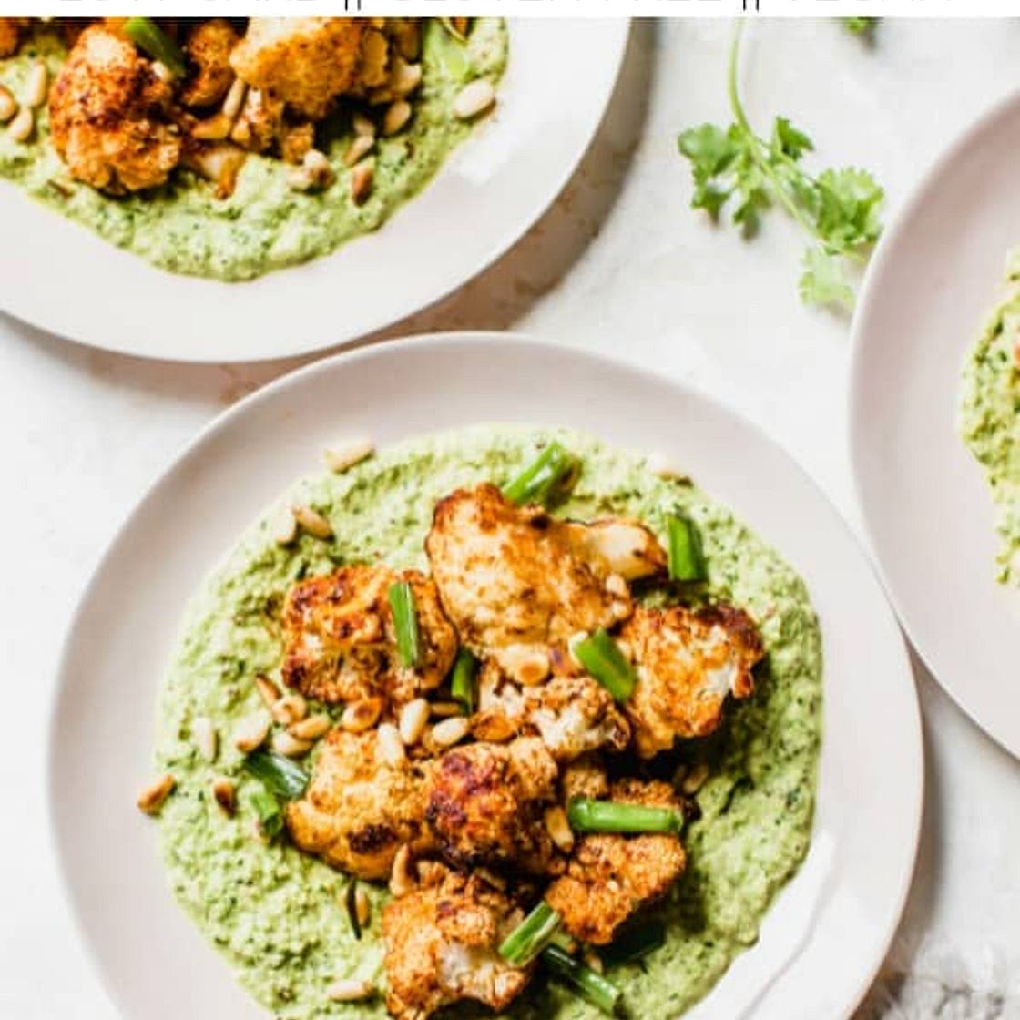 Spiced Cauliflower with Green Romesco