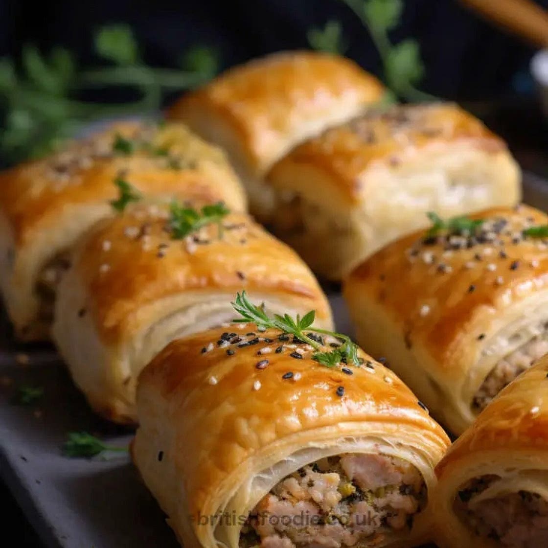 Easy Pork And Apple Sausage Rolls in Puff Pastry