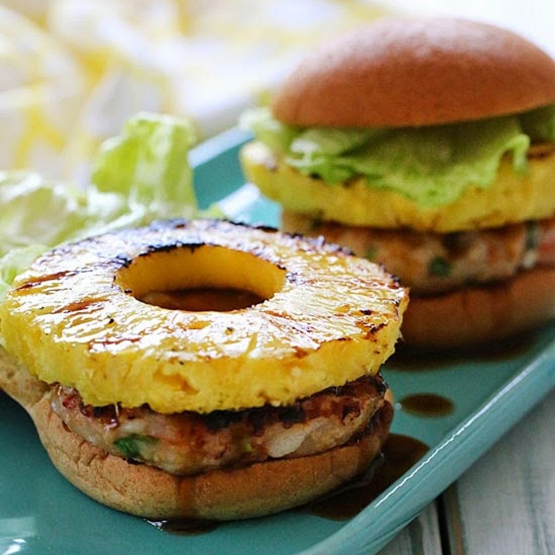 Aloha Teriyaki Shrimp Burgers