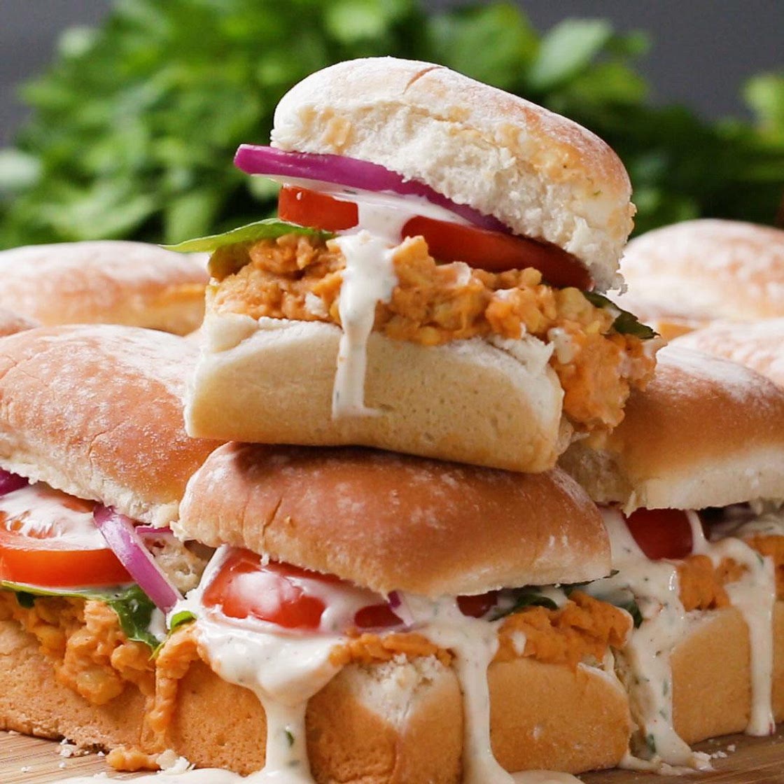 Buffalo Chickpea Sliders Recipe by Tasty