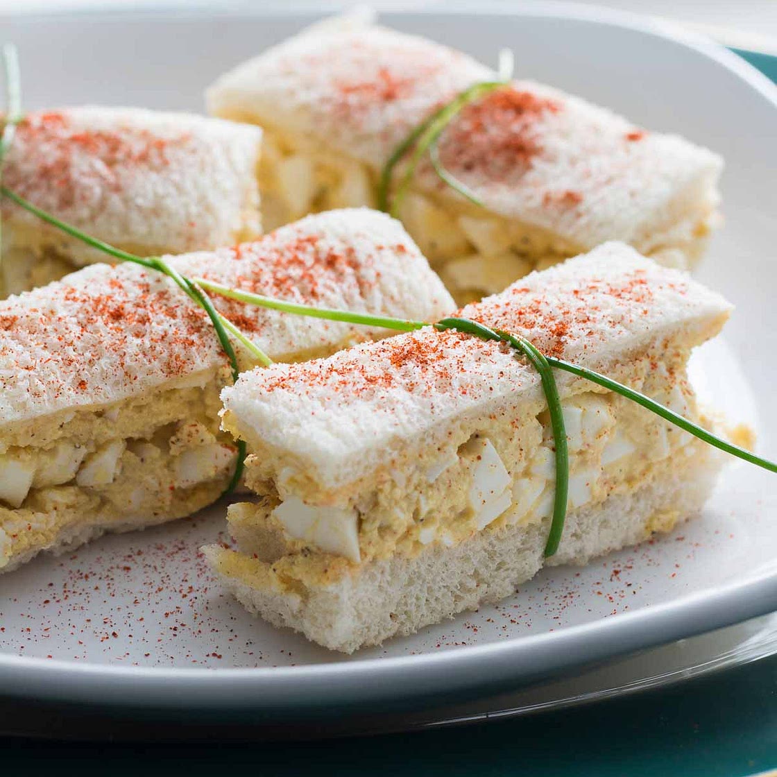 Deviled Egg Salad Finger Sandwiches