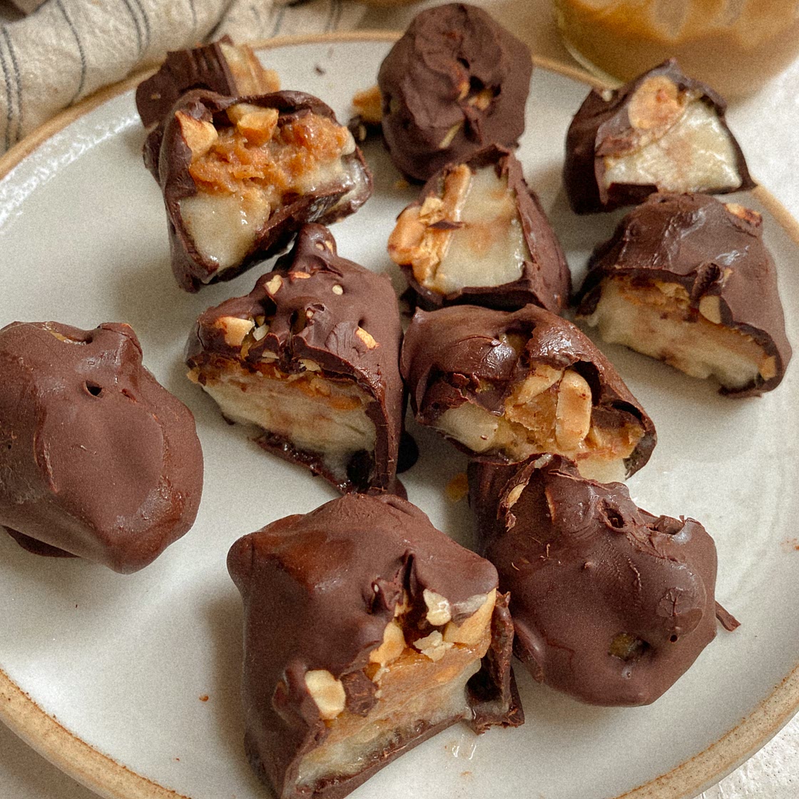 Banana Snickers Bites (vegan, gluten free)