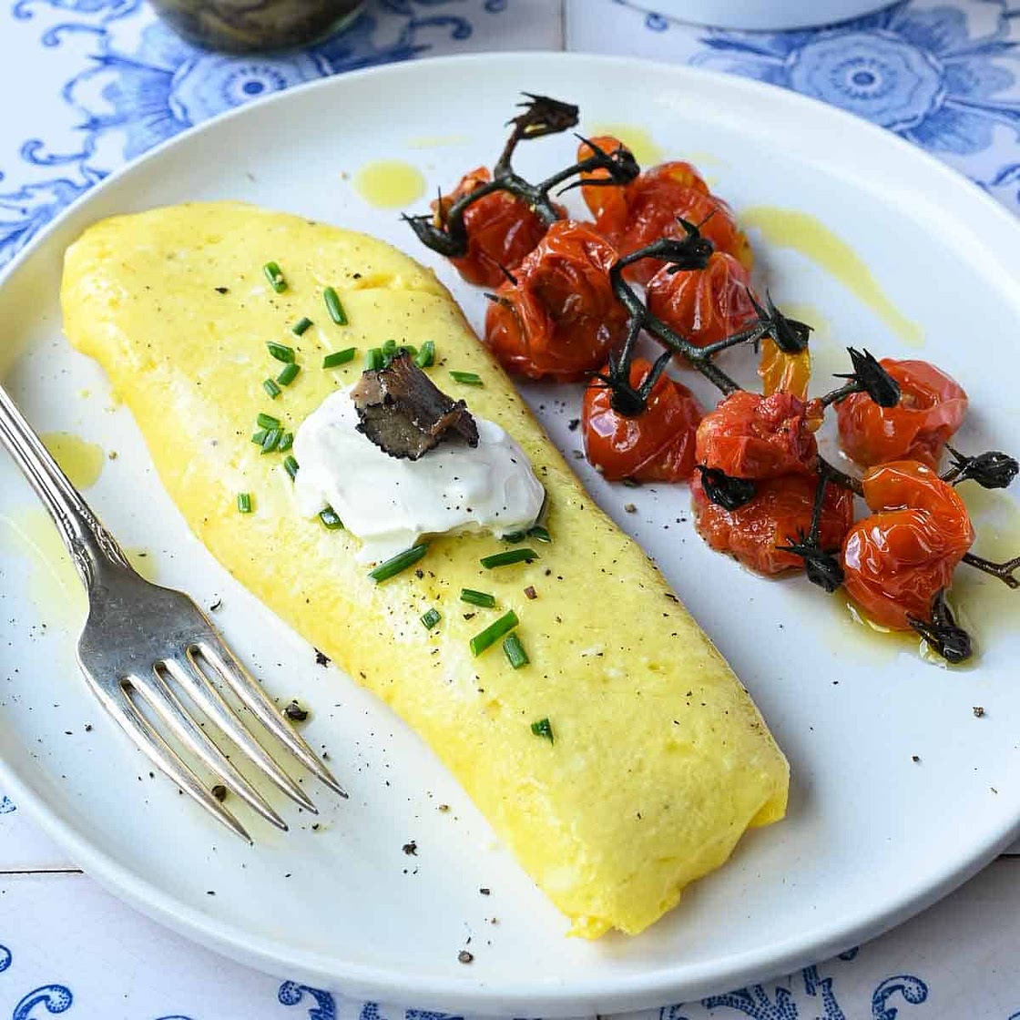 Truffle Omelet with Crème Fraîche