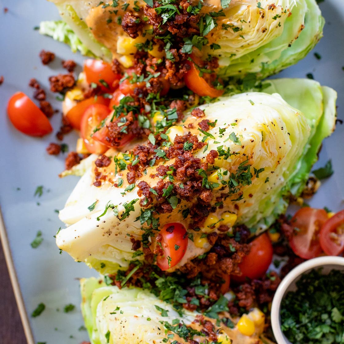 Southwest Roasted Cabbage Wedge Salad