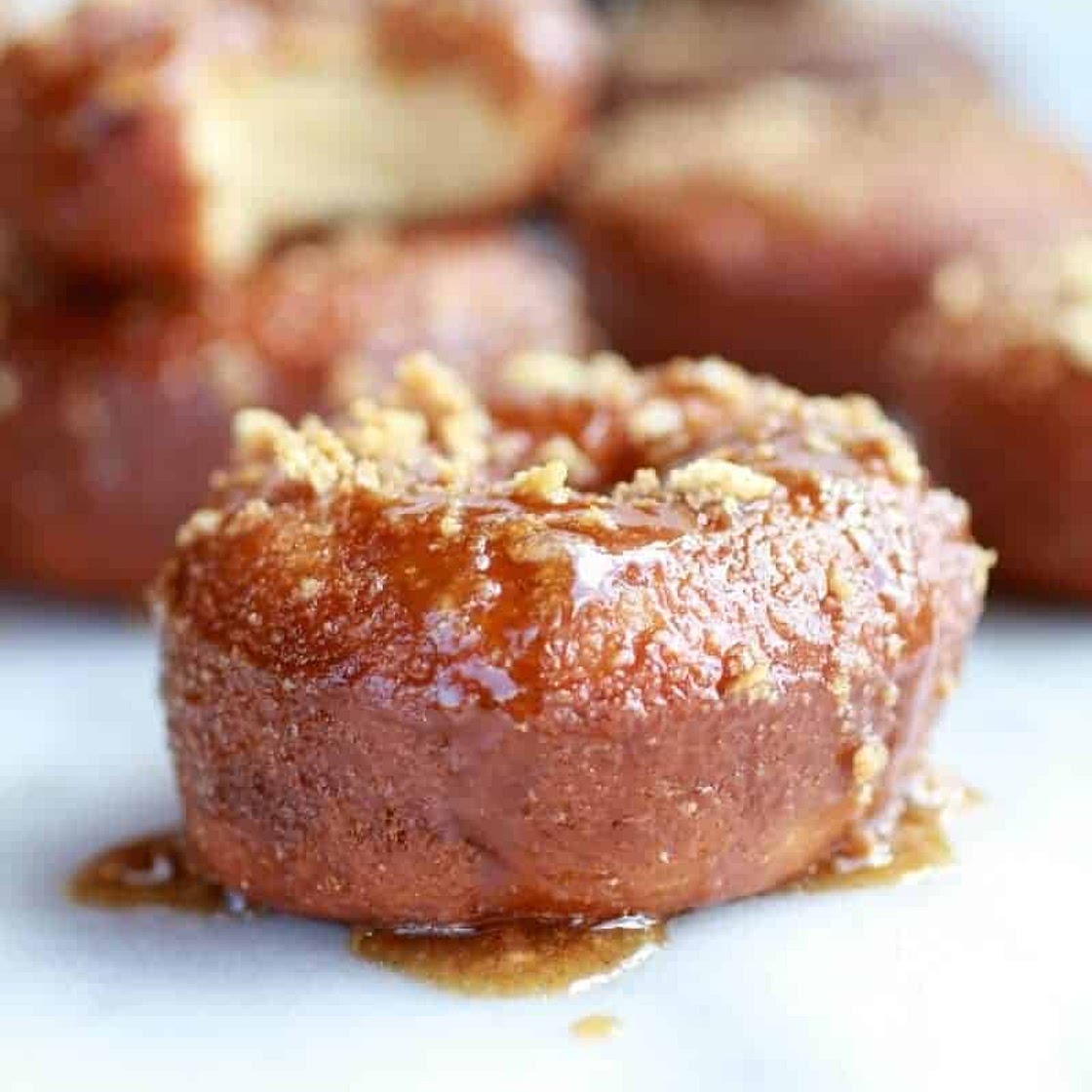 Mini Brown Sugar Glazed Graham Cracker Doughnuts
