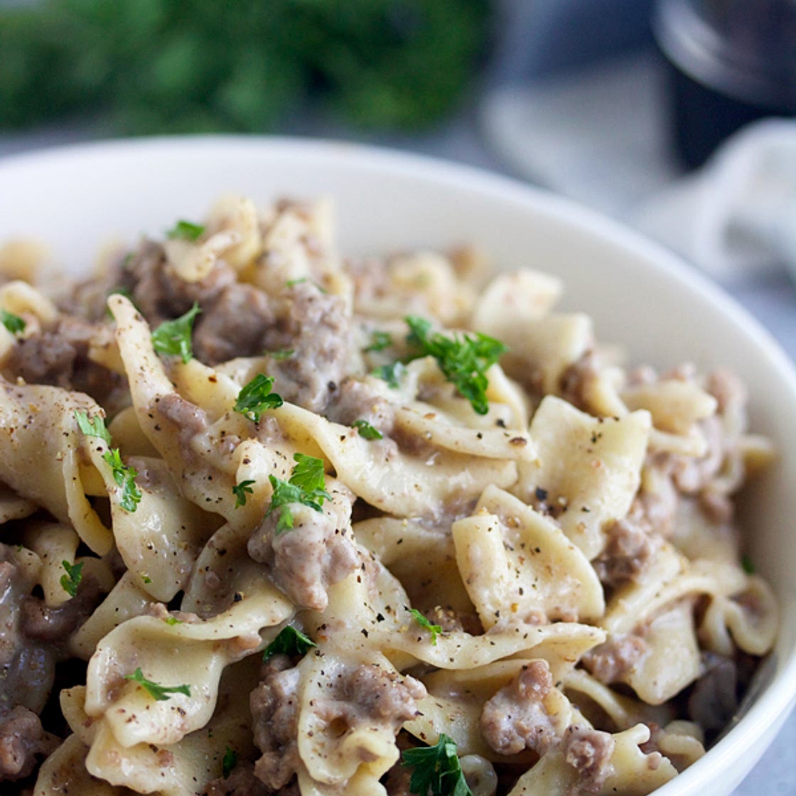 Instant Pot Ground Beef Stroganoff