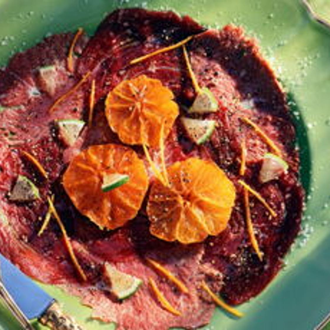 Carpaccio de magret aux agrumes