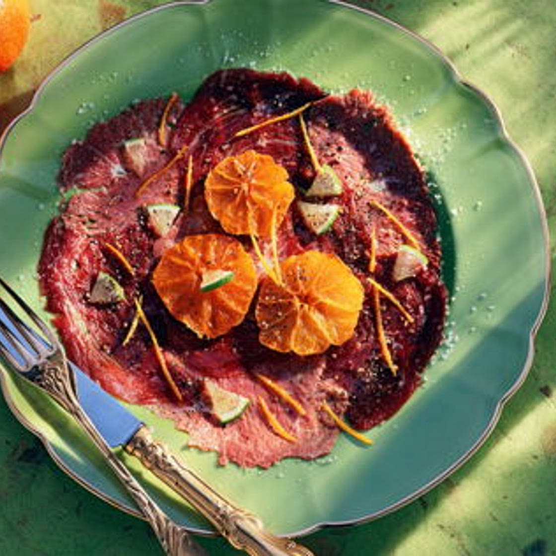 Carpaccio de magret aux agrumes