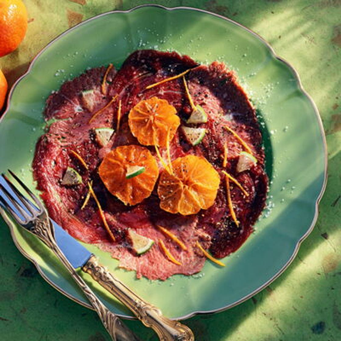 Carpaccio de magret aux agrumes