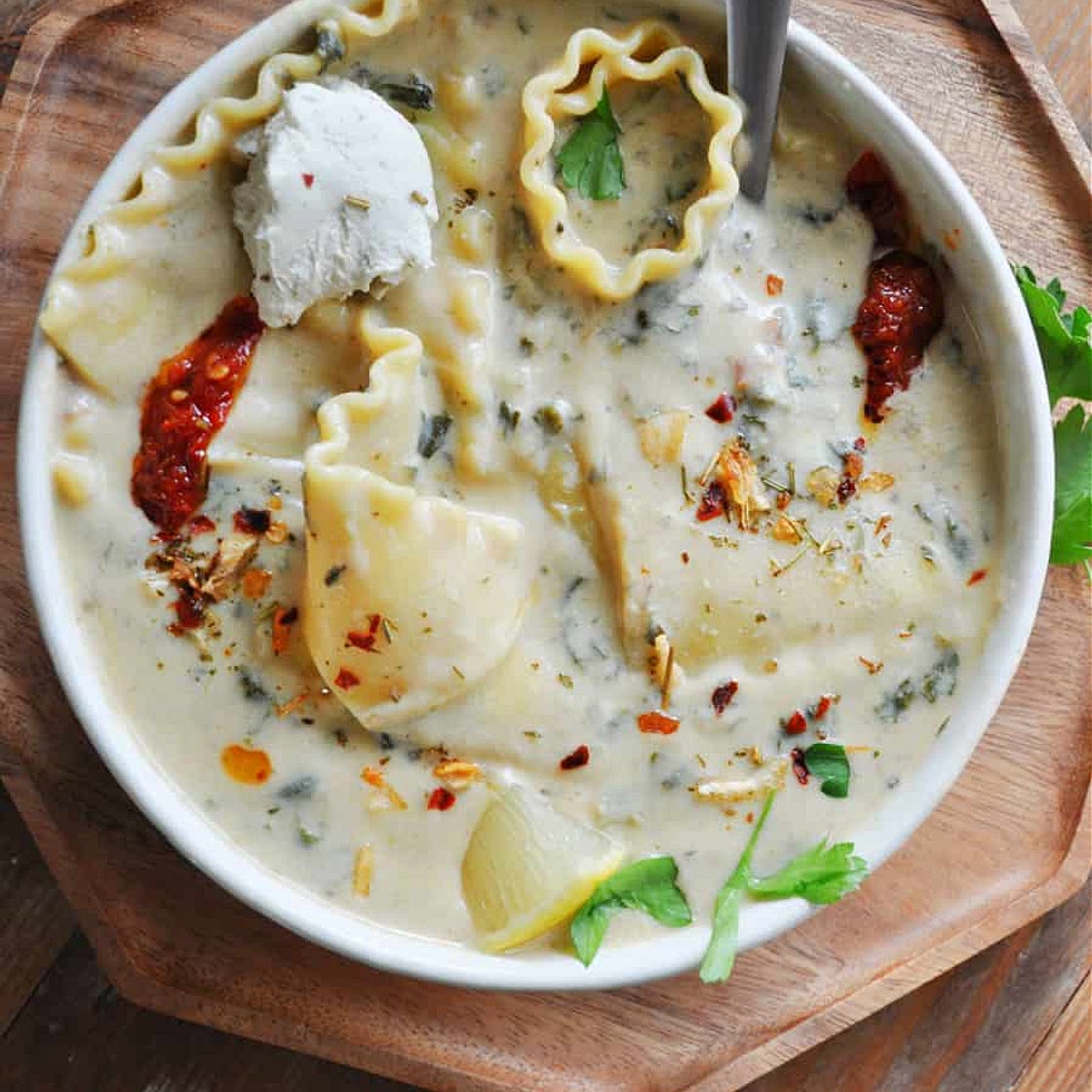 Vegan Tuscan Lasagna Soup