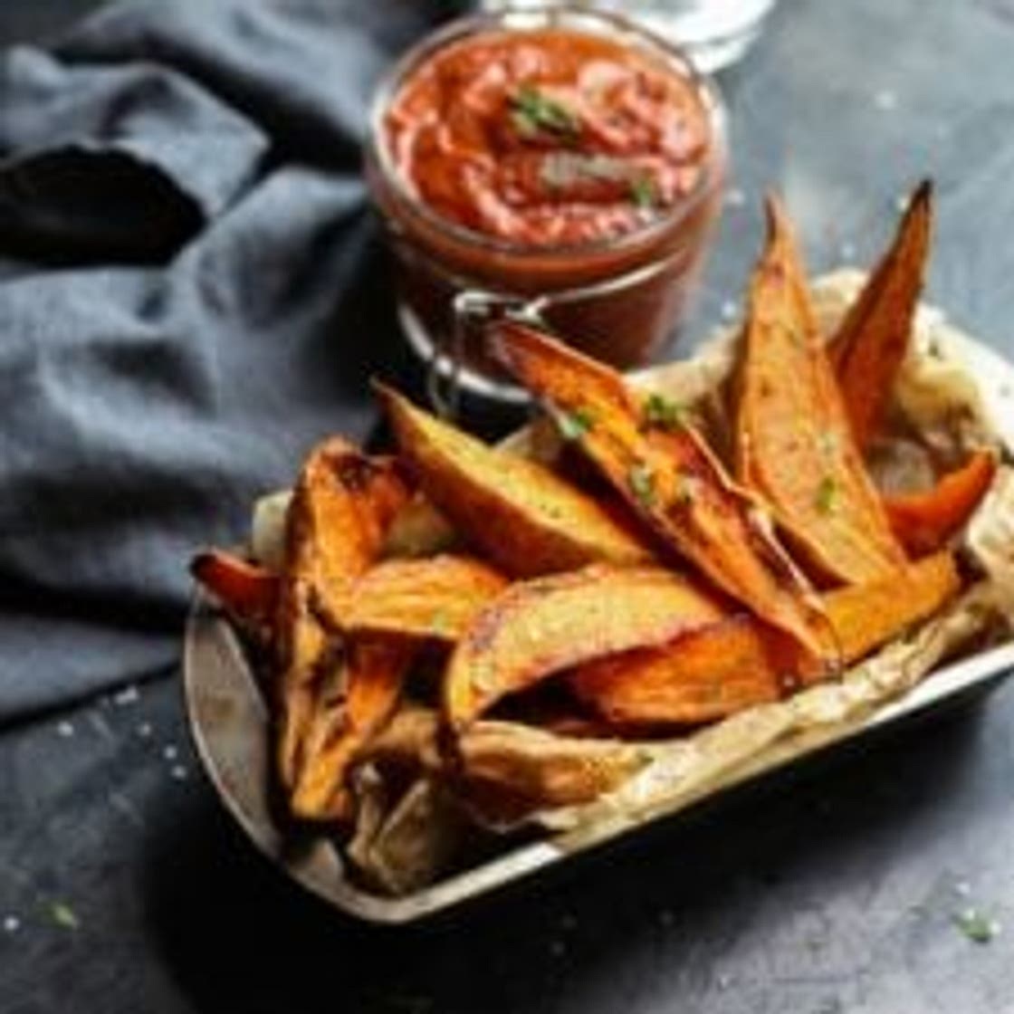 BBQ Sauce with Roasted Sweet Potato Wedges