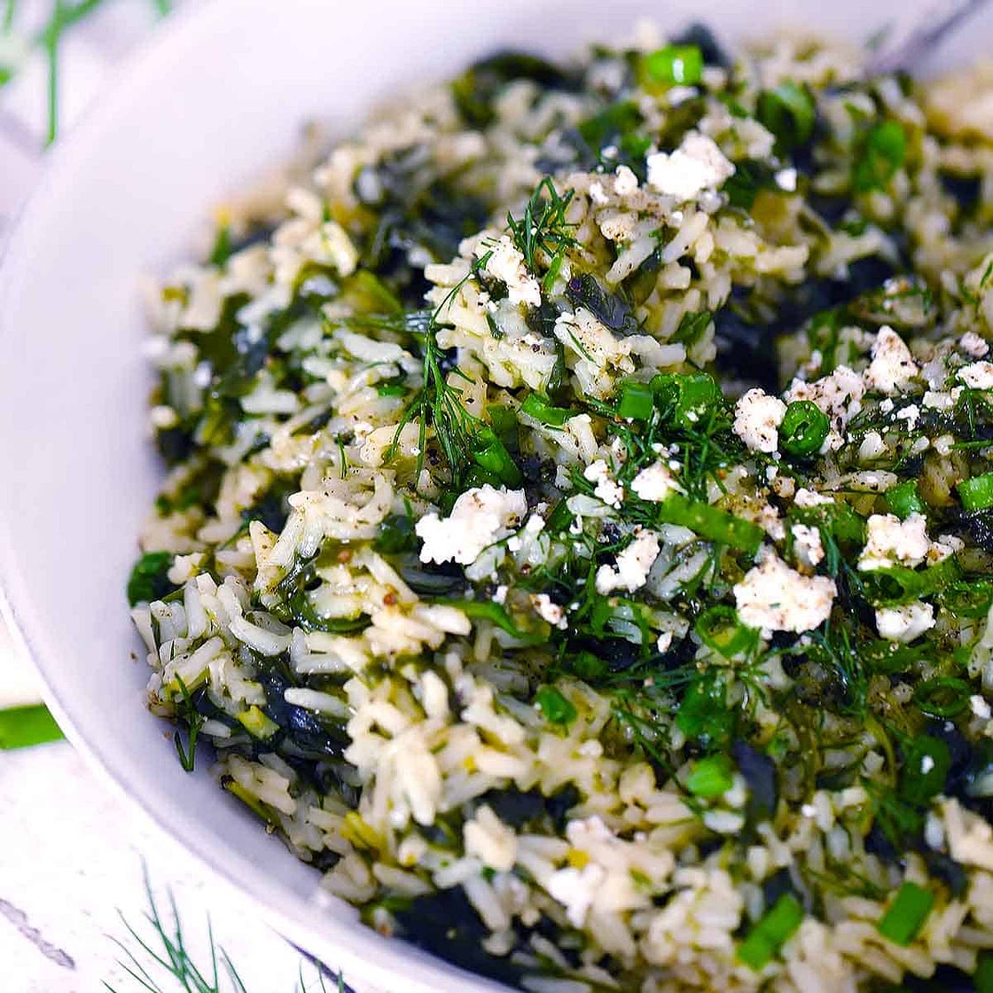 Spanakorizo (Greek Spinach and Rice)