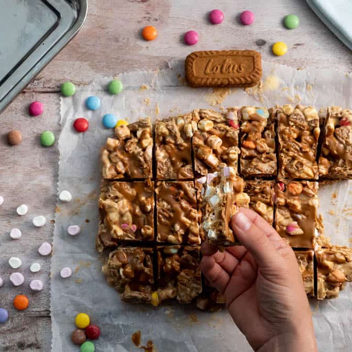 Easy White Chocolate Biscoff Rocky Road