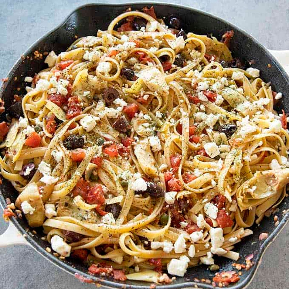 Easy Greek Fettuccine