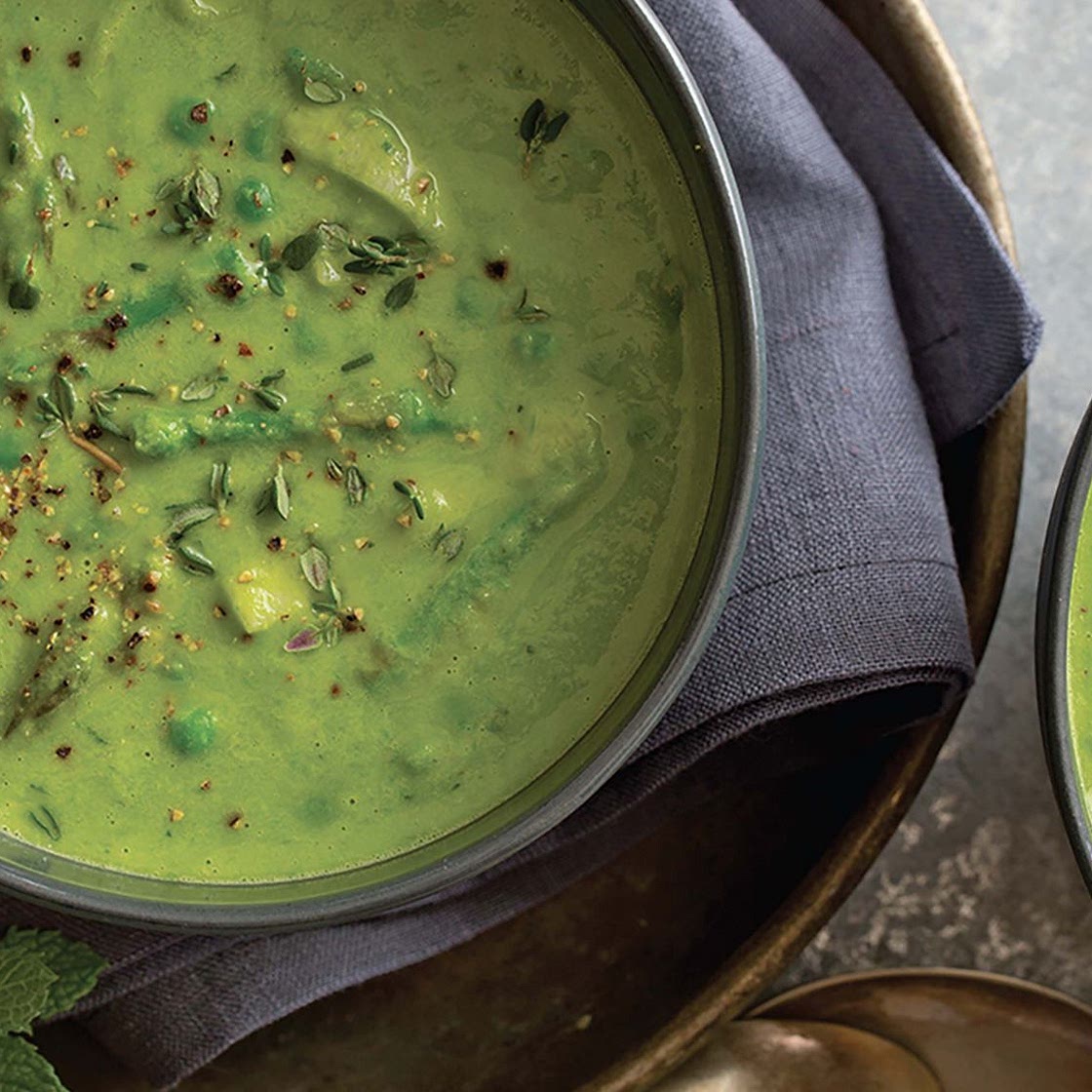 Green Pea, Asparagus, and Parsley Soup