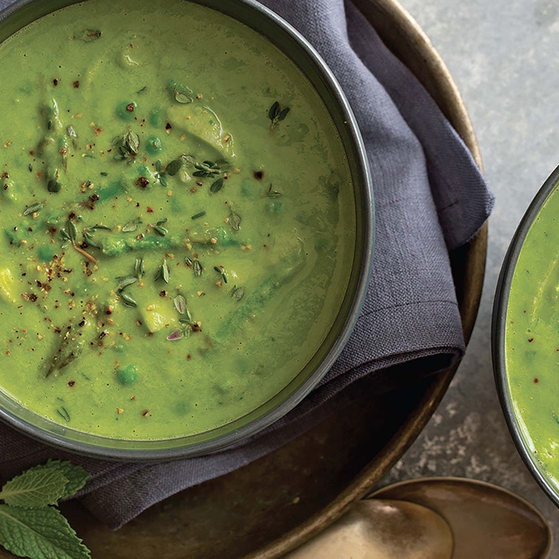 Green Pea, Asparagus, and Parsley Soup
