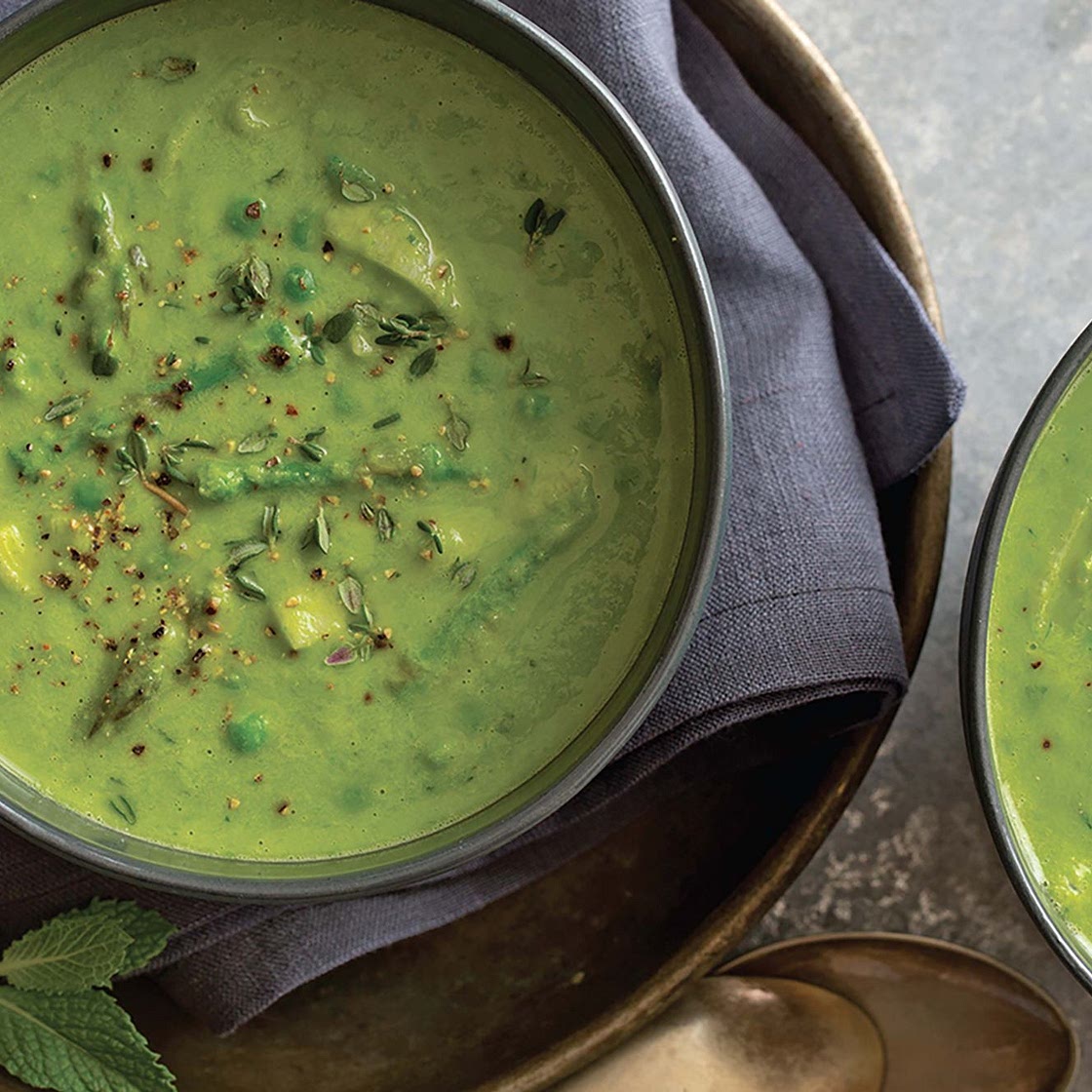 Green Pea, Asparagus, and Parsley Soup