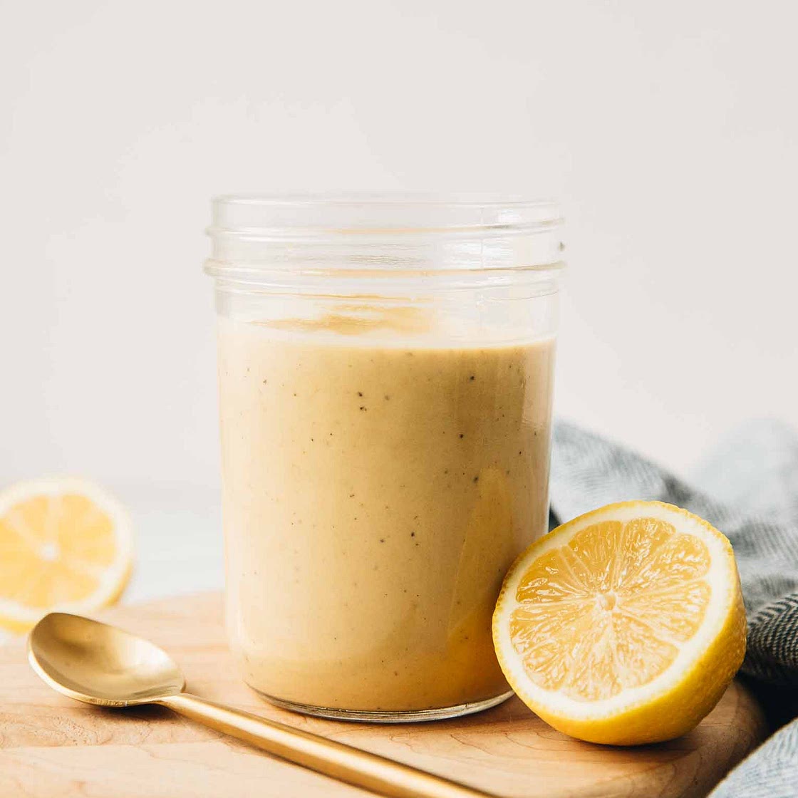 The BEST Creamy Lemon Tahini Dressing