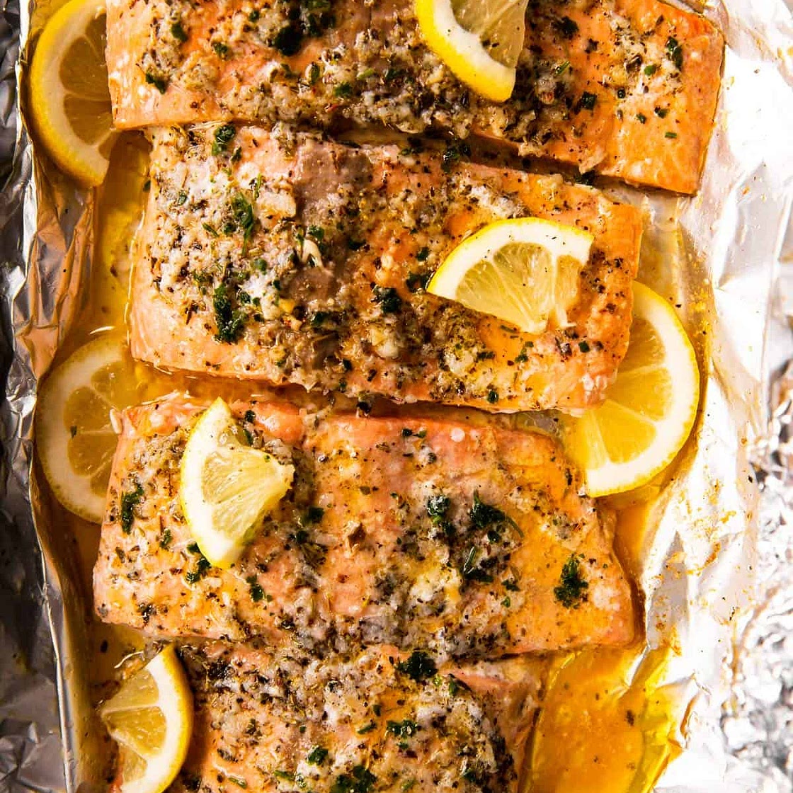 Baked Lemon Garlic Butter Salmon