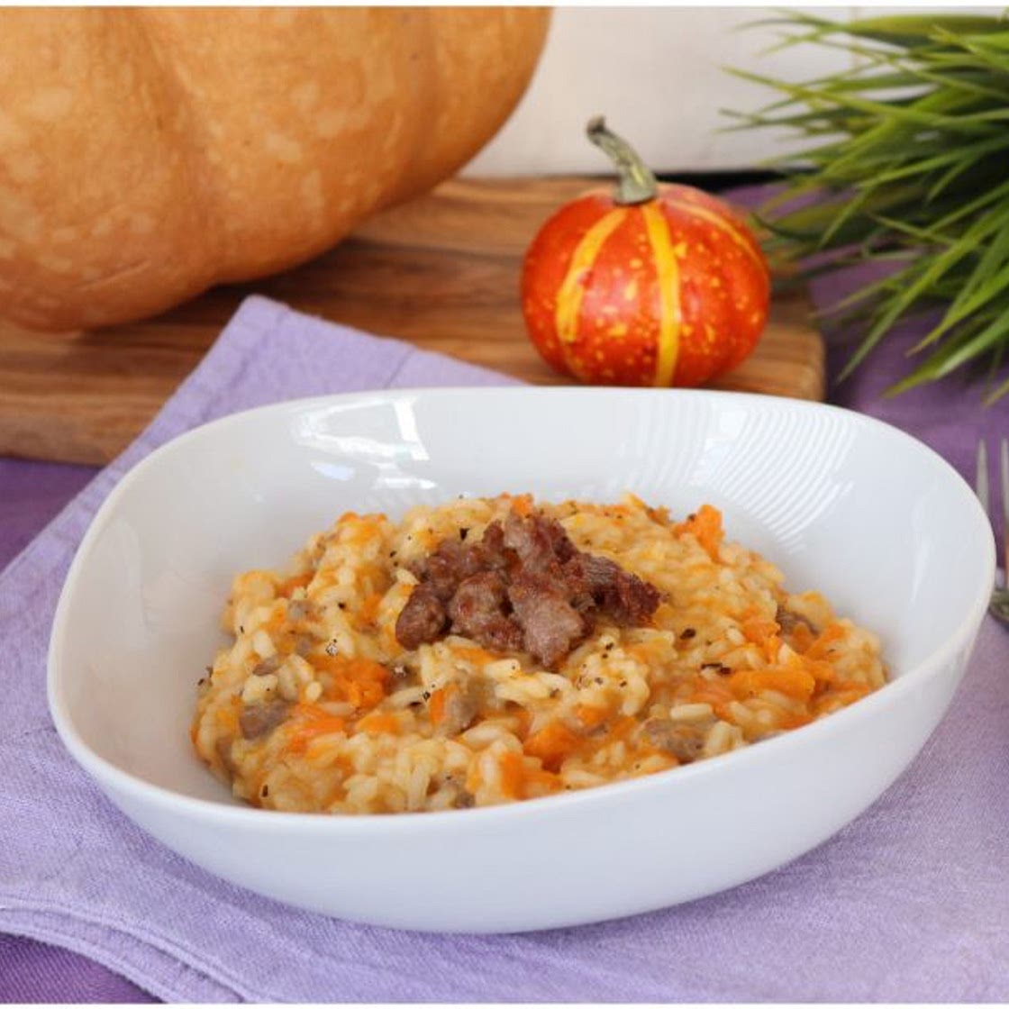 Risotto zucca e salsiccia