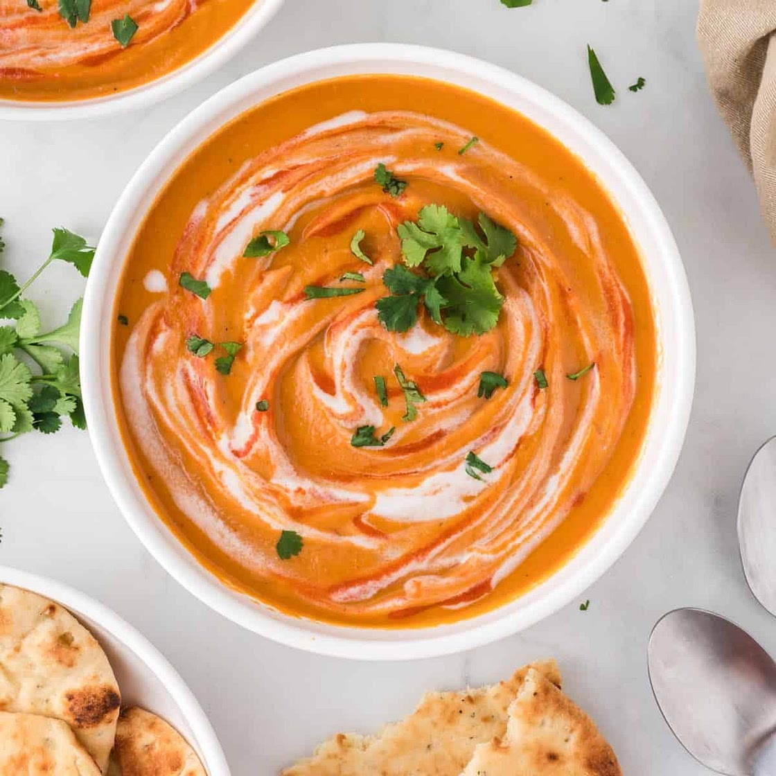 Spicy carrot soup with coconut milk