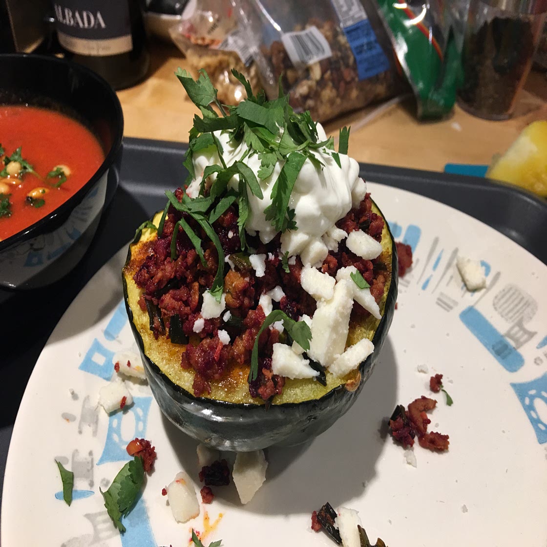 Mexican stuffed acorn squash