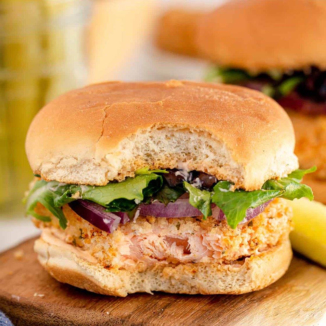 Air Fryer Salmon Sandwiches